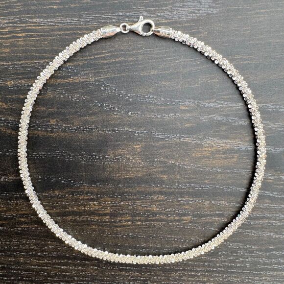 MILOR Sterling Silver Diamond Cut Margarita Chain 15" Necklace & 7" Bracelets - Picture 13 of 16